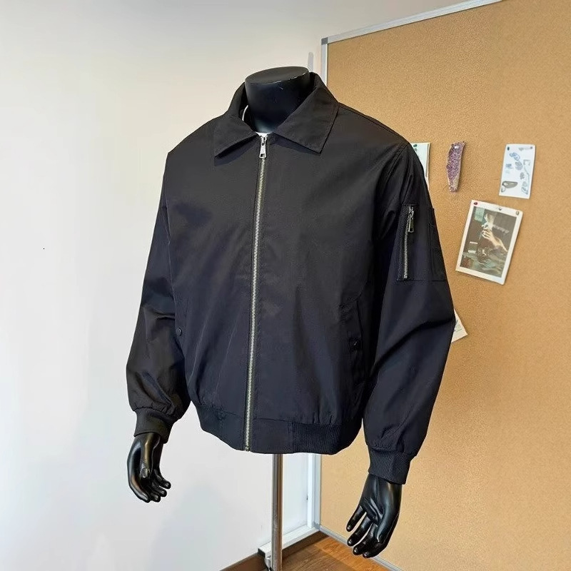 Navy Blue High-end Pilot Jacket For Men Spring And Autumn High Street Trendy Designer Coat Cool American Style Zipper Jacket