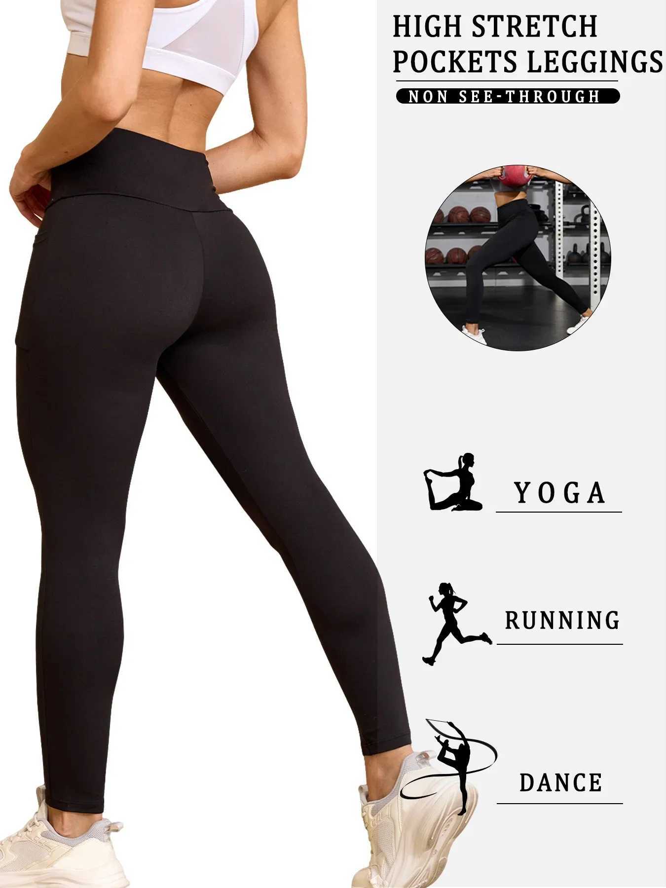 Womens Super Soft Leggings with Pockets High Waisted Tummy Control for Yoga Workout and Casual Lounge Wear Comfort J251030