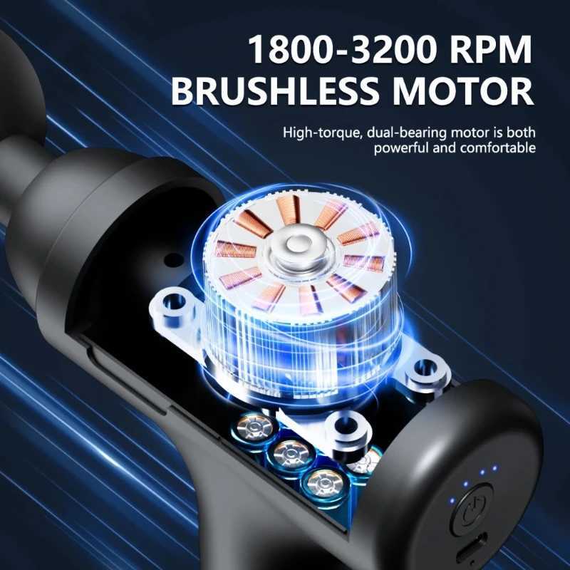 Multi functional electric fascia gun convenient brushless home professional yoga fitness muscle relaxation vibration massager J251030