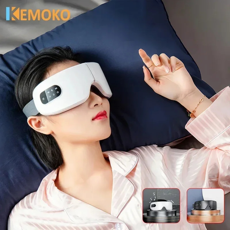 Electric Heated Eye Massager Smart Airbag Vibration Eye Care Instrument With Bluetooth Eye Strain Migraines Relief Improve Sleep 251027