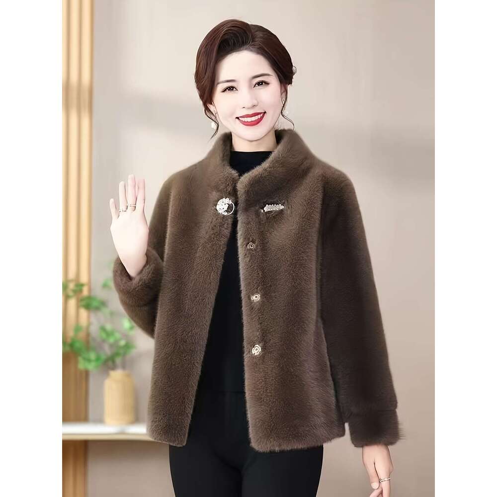 Elegant Women S Winter Coat Made Of Faux Fur