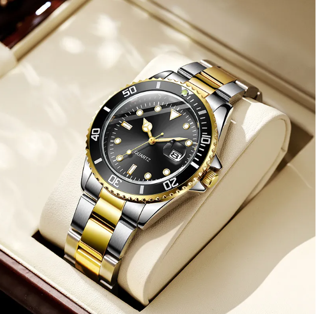 new mens watches Luxury wristwatches fashion Black Dial With Calendar Bracklet Folding Clasp Master quartz Men watch 41MM gift a6549