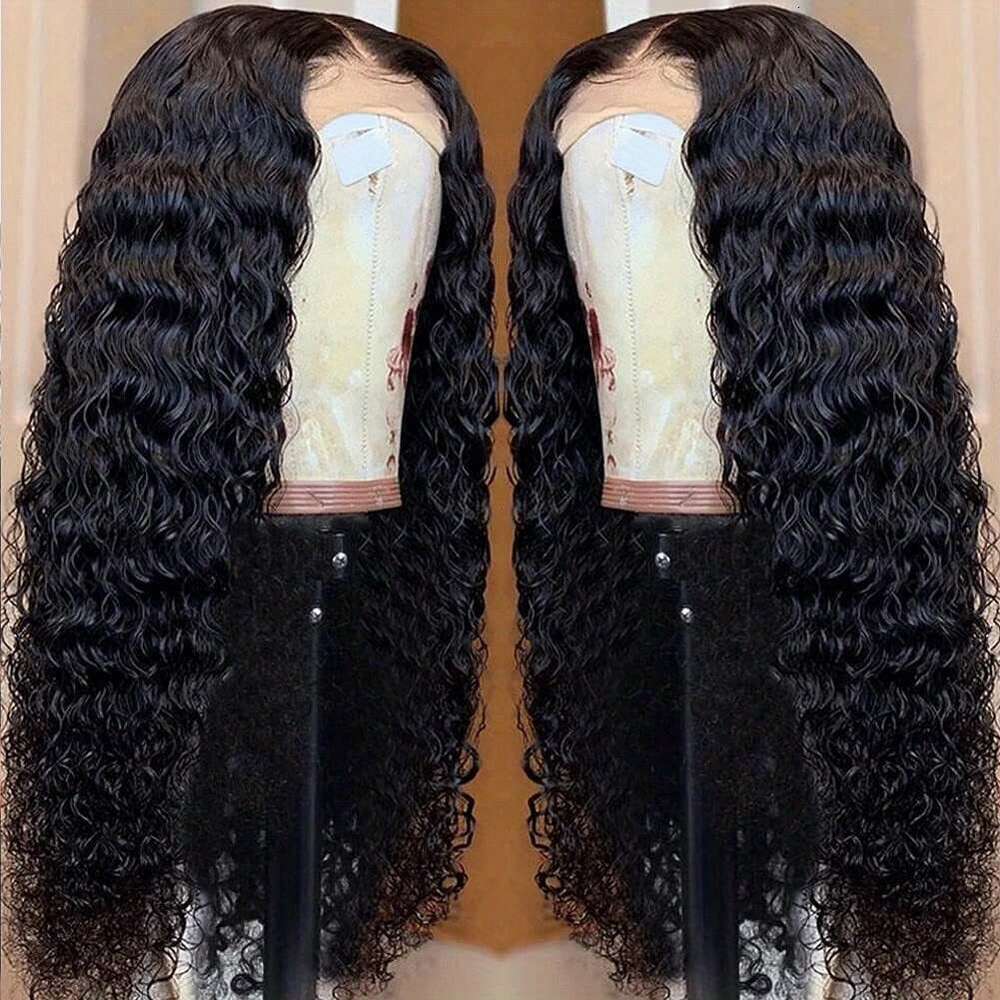 Jerry Curly Front 4X4 HD Transparent Lace Closure Glueless Human Wigs For Black Women Pre Plucked With Baby Hair
