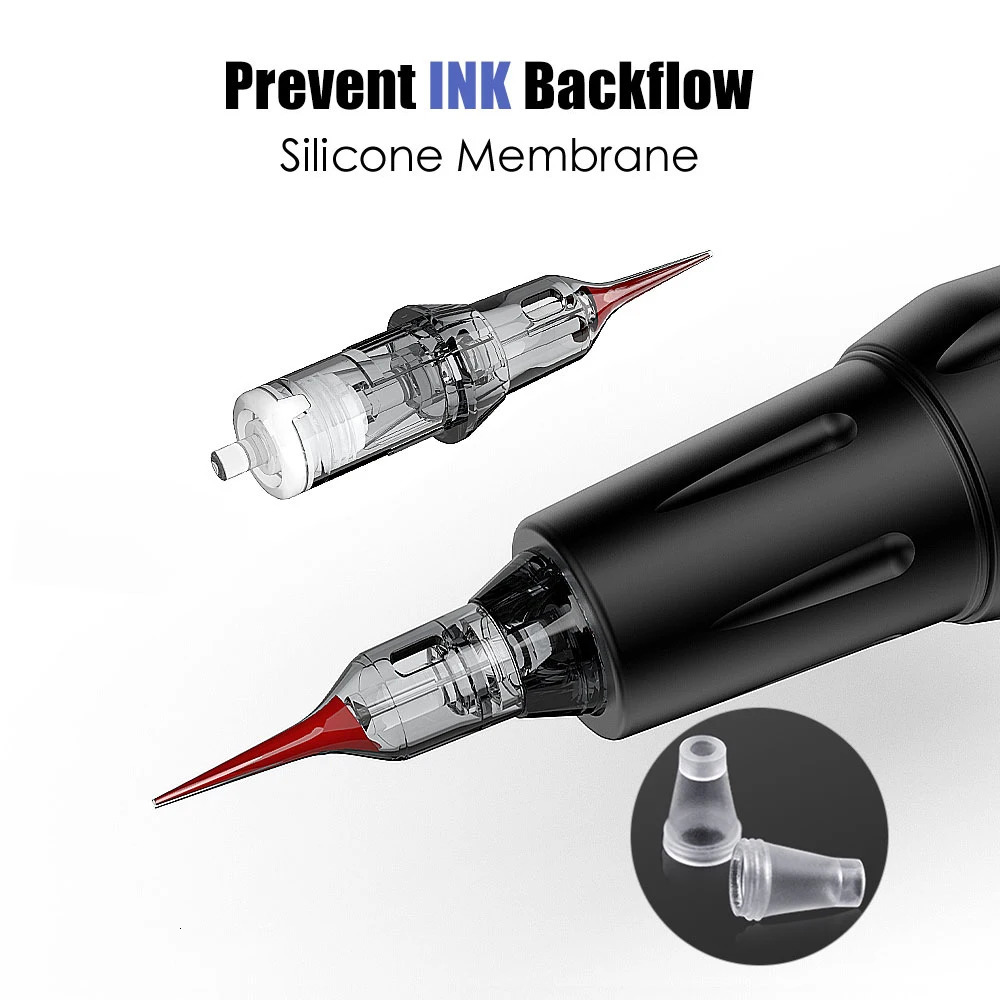 20PCS Biomaser Silicone Tattoo Cartridge Needles 1RL 3RL MG CM Tattoo Needles Safety Membrane for Tattoo Cartridge Machines 251027