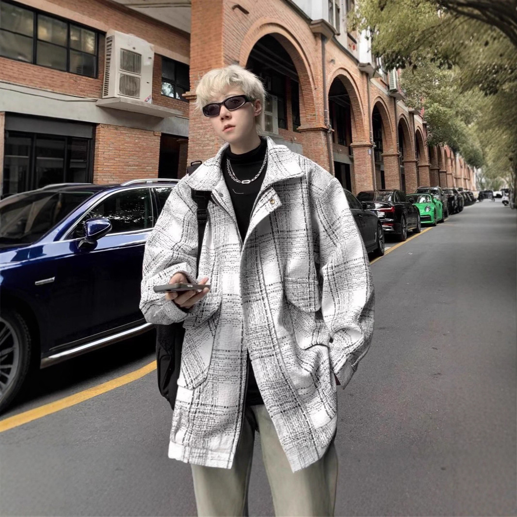 Xiaoxiang Style Plaid Jacket For Designer Coat Men Autumn And Winter 2025 New Houndstooth Large Pocket Loose Casual Versatile Jacket