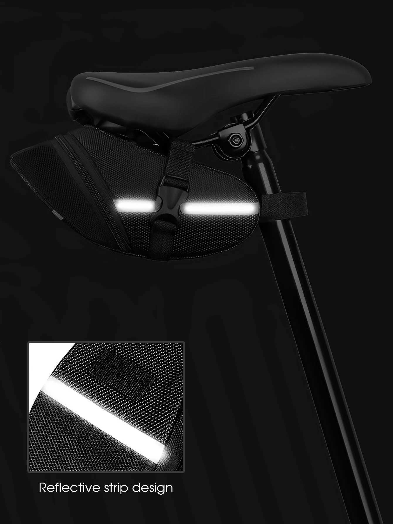 1 Pc Bicycle Saddle Bag Mountain Bike Tail Bag Bicycle Cushion Bag Folding Tail Bag Storage Bag Cycling Equipment Accessories H251029