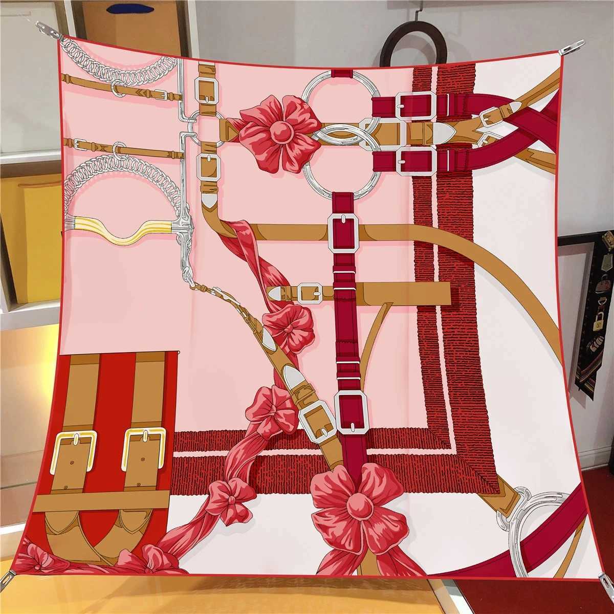 9090CM Shawl Summer Sunscreen Square Headcloth Female Silk Scarf Fashion HighGrade Kerchief New Print Bandana Popular MufflerW251029