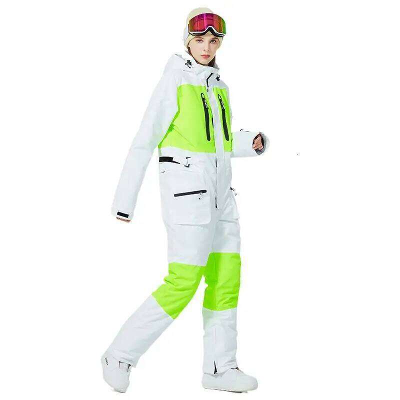 Snowboard New One-Piece Jumpsuit Men's And Women's Winter Windproof Waterproof Warm Thickened Veneer Double Board Ski Suit