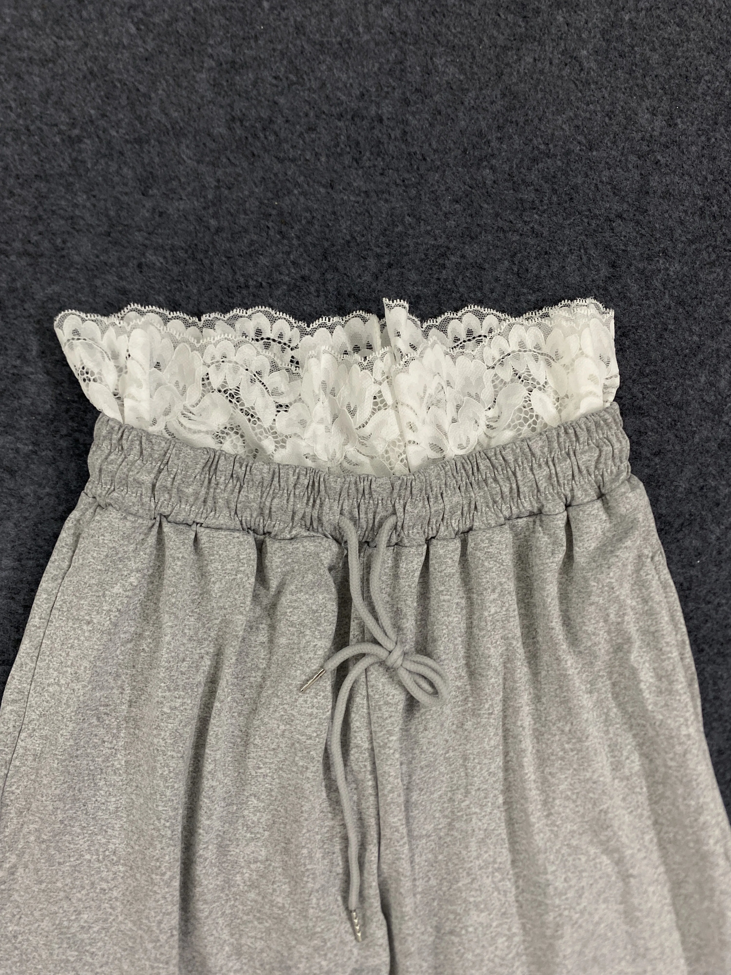 Autumn and Winter Korean Style Y2K Womens Pants Simple Versatile Casual Lace Edge Pure Desire Sexy 251015