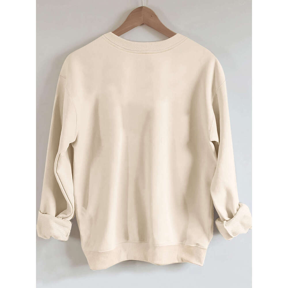 Pcs Women S Casual Crew Neck Sweatshirts Long Sleeve Solid Color Basic Soft Hine Washable Pullovers For Spring Fall Black Gray Beige Pink Cute