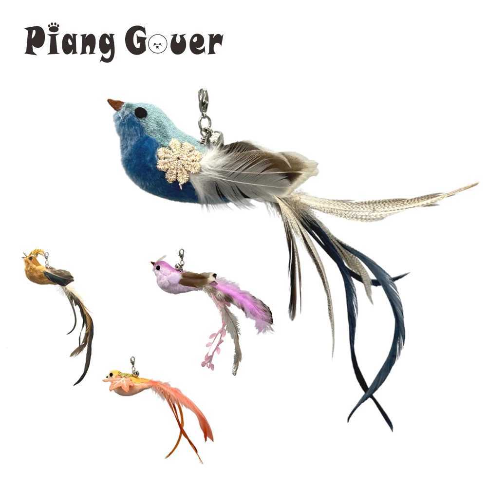 2pcs Replacement Head for Cat Teaser Funny Cat Stick Toy Rod Feather Bird Pet Toy Supplies S251029