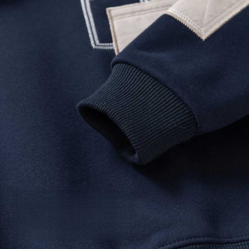 Fleece Padded False Denim Kids Tops Sweatshirt Patchwork Style Fashion Warm Kids Boys Pullover Casual Coat for WinterT251030