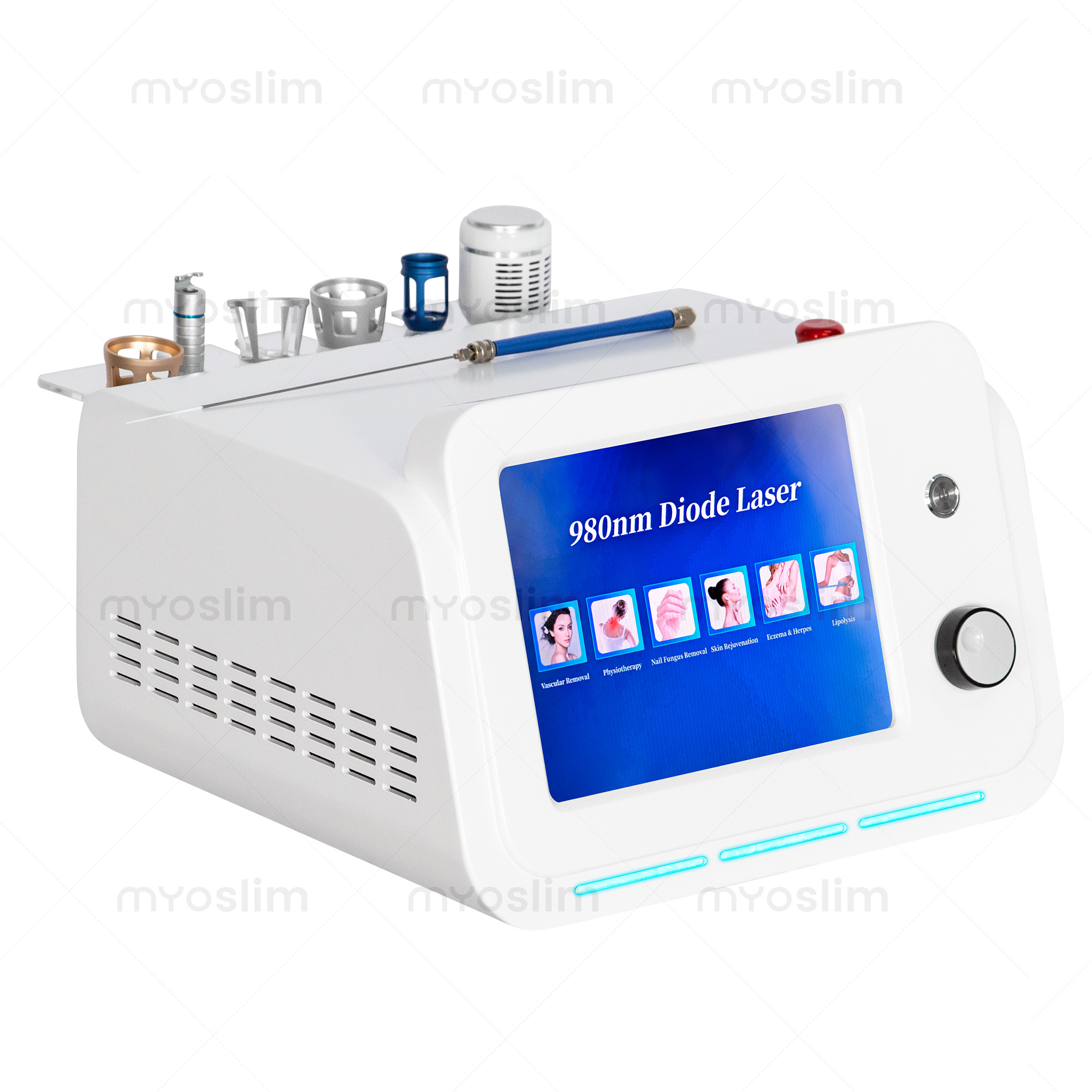 980nm 6 in 1 Diode Laser Machine Therapy With Ice Hammer For Salon Red Blood Vessel Removal Nail Fungus Treatment Fat Dissolving Skin Rejuvenation Phy