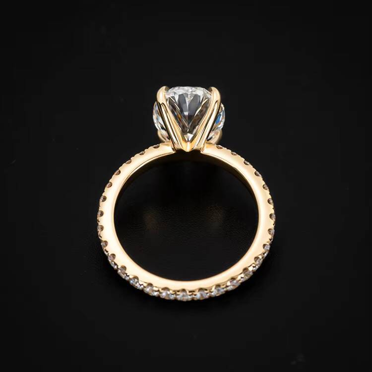 Redleaf Custom 18K Yellow Gold 3CT Oval Lab Grown Diamond Engagement Wedding Ring Brand 18K Yellow Gold 3CT Oval Diamond Ring