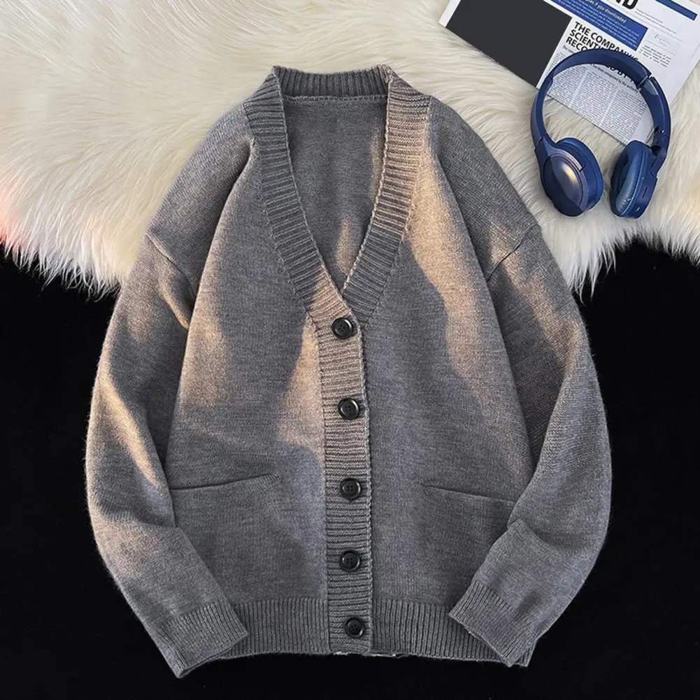 Fall Winter Men Sweater Cardigan V Neck Knit Thick Elastic Slim Fit Warm Bottoming Knitwear Daily Wear Coat 251017