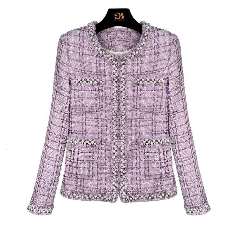 fashion round neck heavy industry beading celebrity light y temperament highend n t jacket 251027