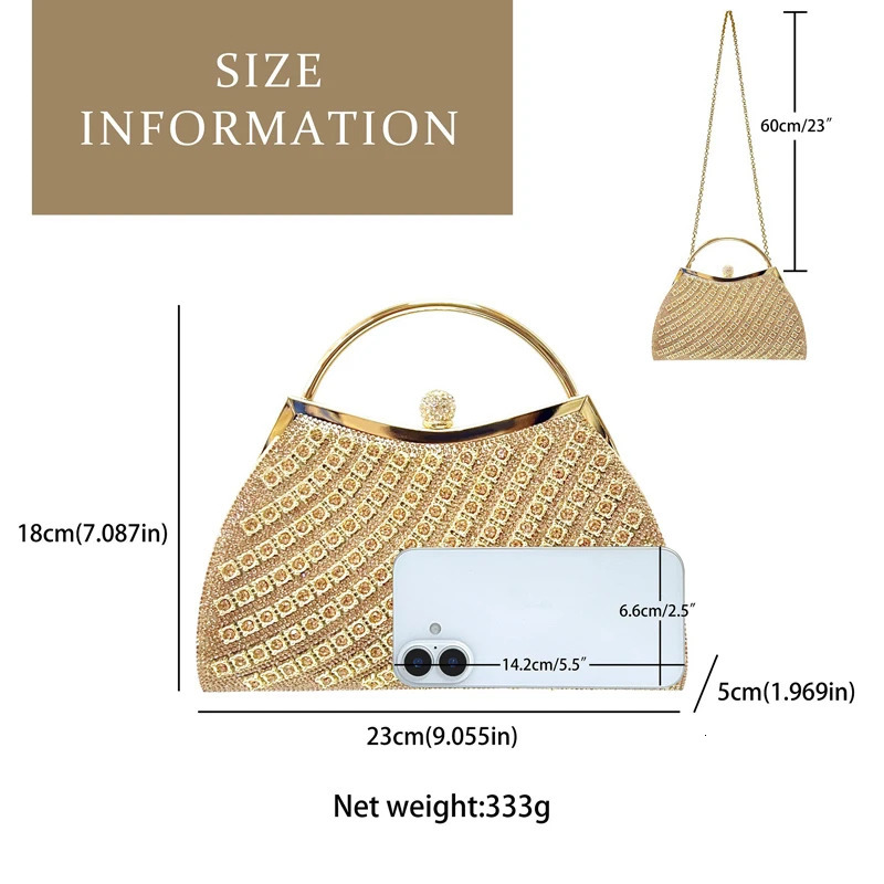 Women Handbag Rhinestones Evening Bag Bling Sequins Full Pouch Party Wedding Dinner Holder Clutch Purse Banquet Wallet 251023