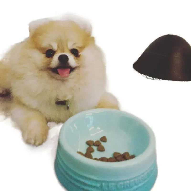 Ceramic colored cat bowl Pet bowl Cat bowl High foot protection Large diameter Large size cannot be turned over J251113