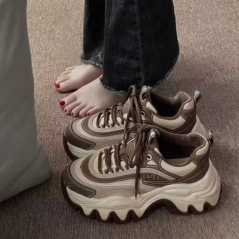 Thick-soled Daddy Shoes Women's Fall/Winter New Fleece Small 34 Size Popular Women's Sports and Leisure Shoes