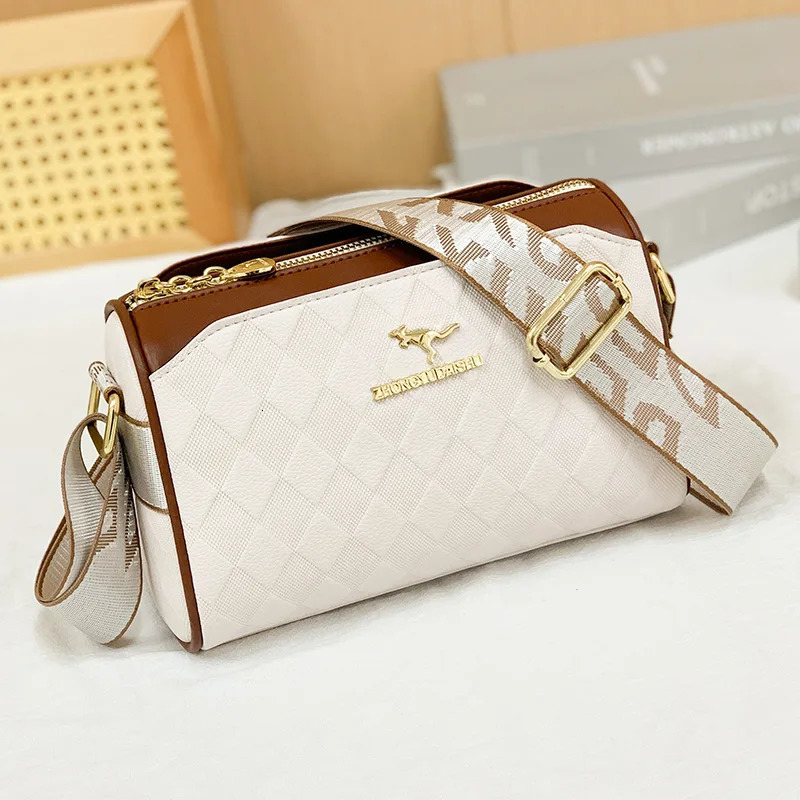 Lingge Pillow Bag 2024 Top Layer Cowhide Fashionable and Western Style Shoulder Simple Casual Crossbody Handbag 251018