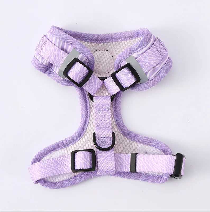 Adjustable Dog Harness and Leash SetAllSeason Chest Vest with Press Buckle Dog Collar Cute Print Pet Harness Leash Set J251129