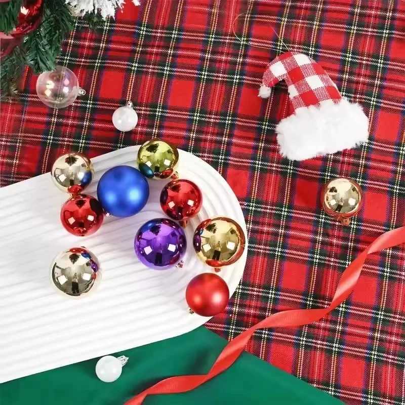 24Pcs 3468CM Christmas Balls Hanging Christmas Tree Pendant Ornaments for Party Decor New Year Navidad Gifts 2026 Accessories C251030