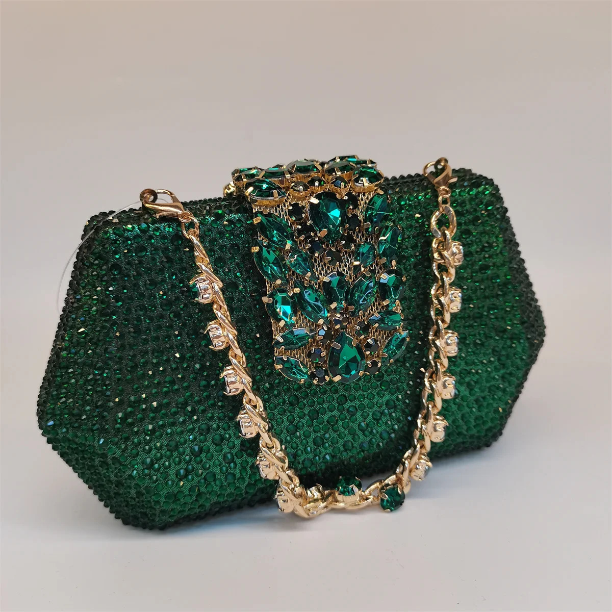 Fashion Womens Diamondshaped Rhinestone Party clutch Bag Handbag withLong Chain Lady Everning Handbag Clutch Bag F54151 251023