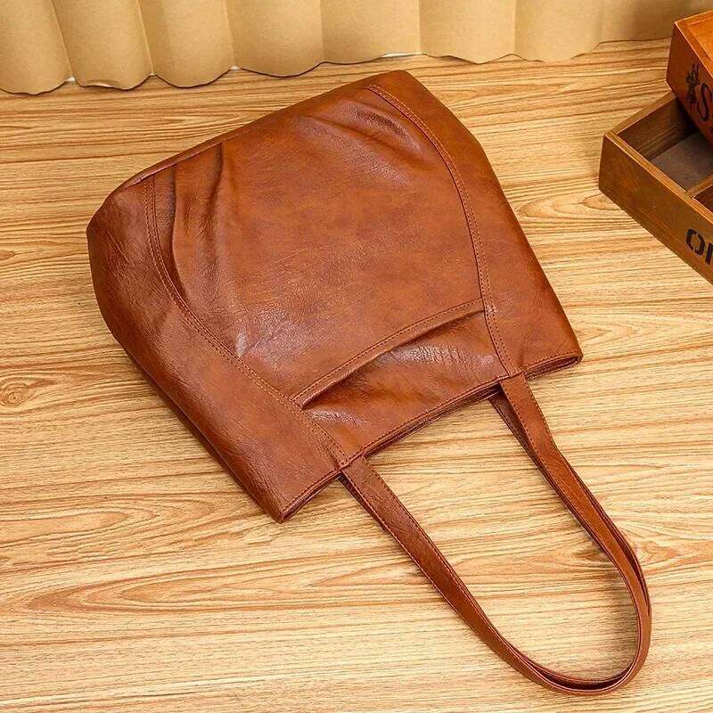 Retro Leather Handbag Ladies Shoulder Tote For Women Large Capacity Crossbody Bag Fashion Brand Top Bags