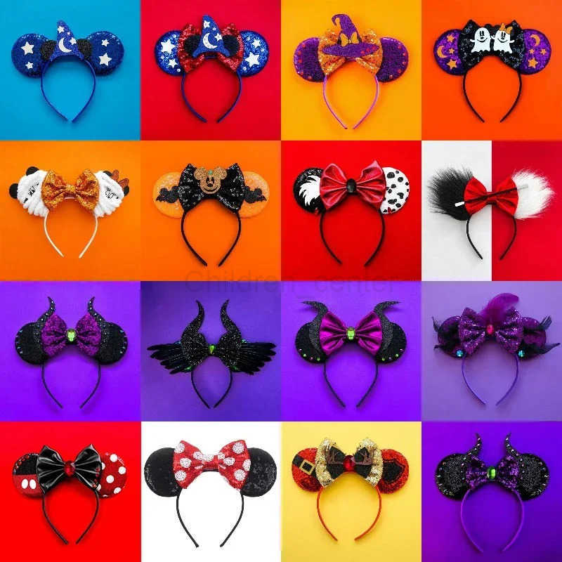 Disney Mickey Mouse Ears Hairband Chip n Dale Ear Headband for Adults Party Headwear Women Plush Bow Hair Accessories Girls Gift H251030