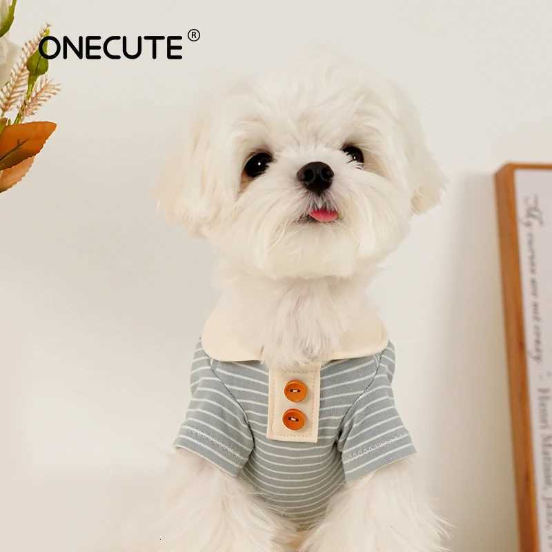 Summer Striped Pet Shirt Cotton Breathable Casual Fashion Vest Comfortable Dog Soft White Blue Collar C251030