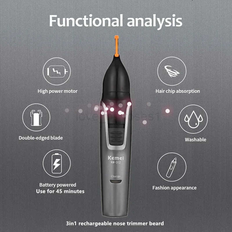 3in1 rechargeable nose trimmer beard trimer for men micro shaver eyebrow nose hair trimmer for nose and ear cleaner grooming set Z251030