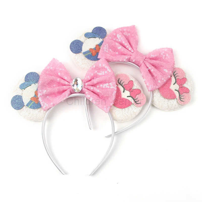 Disney Mickey Mouse Ears 25th Anniversary Commemoration Mickey Mouse Ears Magic Cruise Sparkle Bow DIY Headwear Adults Hairbands H251030