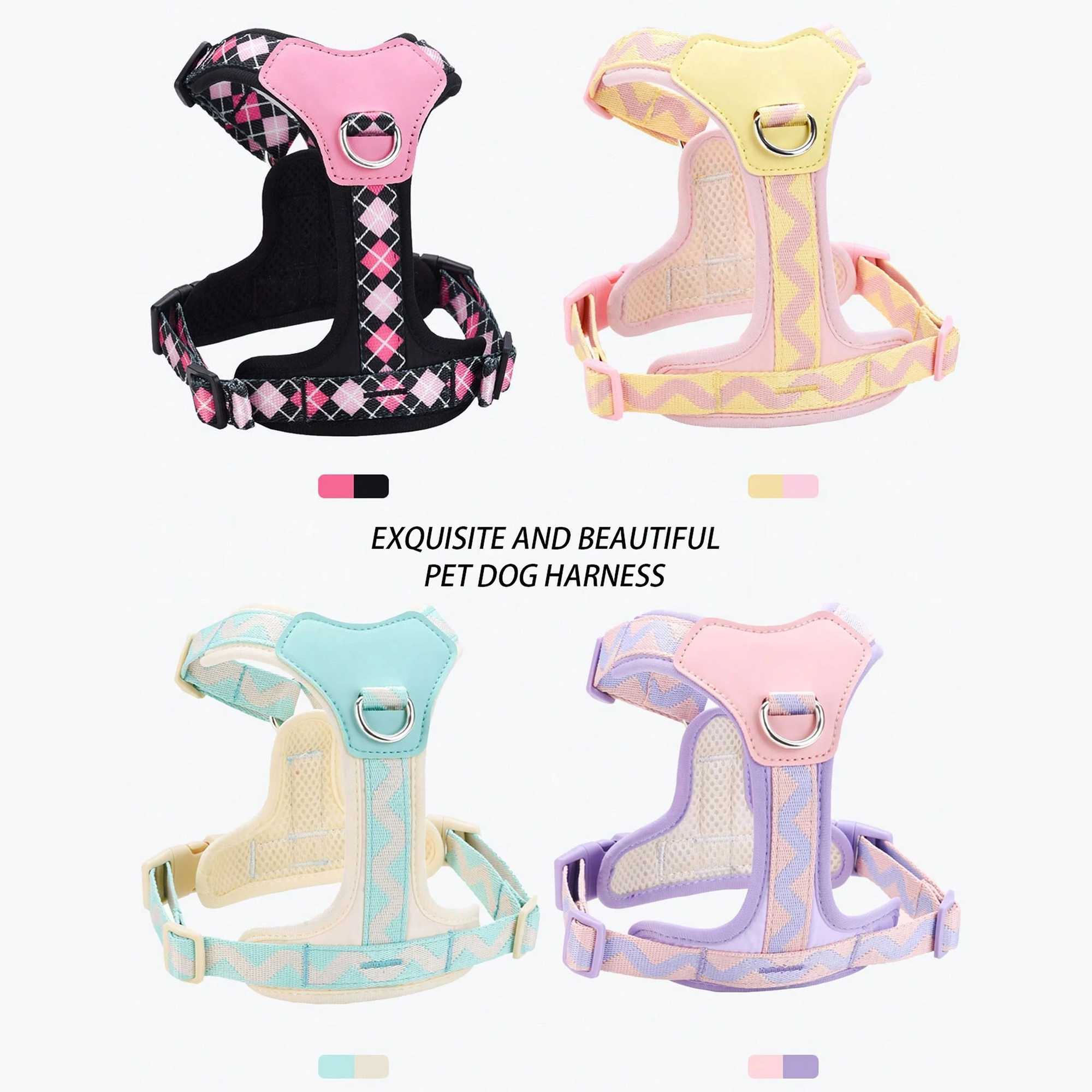 HP357Printed ribbon Pet Dog Harness J251129