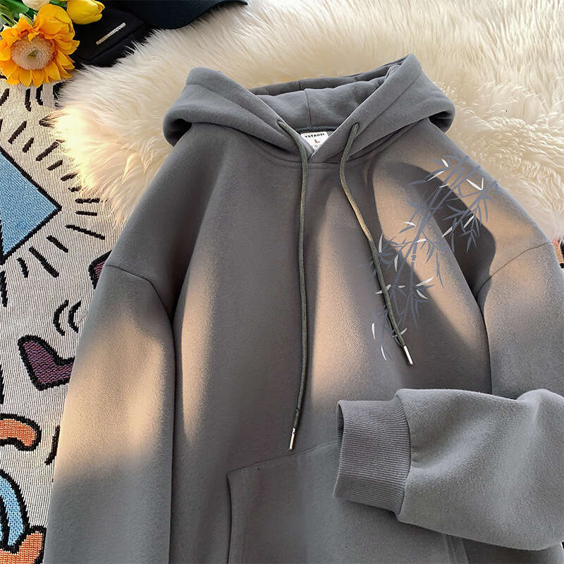 Fleece Sweatshirt Style Men Hoodie Casual Loose Unisex Clothing Winter Padded Hooded Jacket Women's Sweatshirt