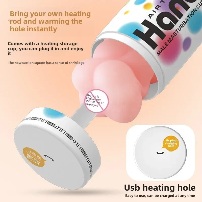 Men's Masturbation Cup Realistic Breast Vaginal Pussy Manual Masturbator Charging Heating Penis Trainer For Male Adult Sex Toys LL-2134