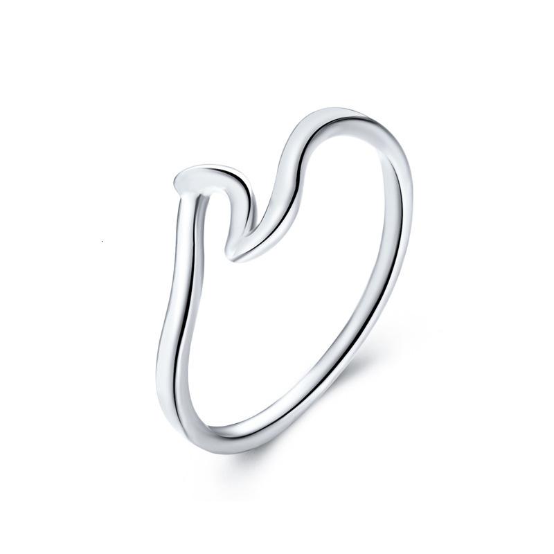 Fashion Geometric Personality Simple Ring Women Wave Hand Jewelry Creative New Accessory