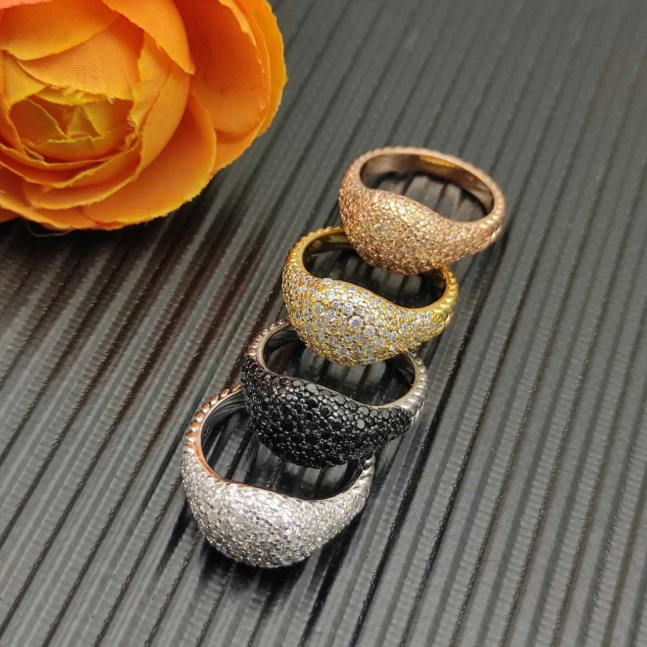 925 Sterling Silver 2025 new 10mm diamond New York Light Ring neutral fashion personality temperament trend retro luxury jewelryW251030