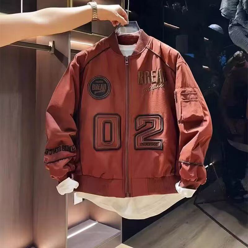 Trendy Brand Embroidered Baseball Collar Jacket For Men Winter American Style Designer Coat Couple Casual Trendy Baseball Jacket