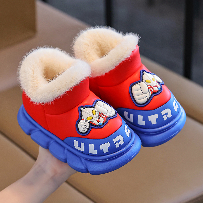 New Cartoon Children's Cotton Shoes for Boys Indoor Thick Bottom Wool Lining Warm Cotton Boots Fashion Trend Outdoor Snow Boots Casual Designer S