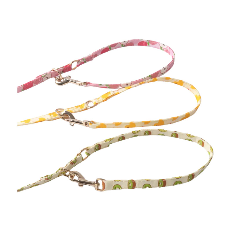 Cute Pattern Pet Harness Leash Set, Adjustable & Comfortable for Small Dogs, 3Styles(Peach,Kiwi,Duck), Fashionable Walking Accessories for Puppies B18