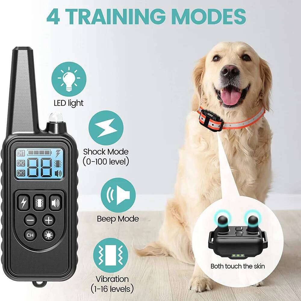 designer brand Electric Dog Training Detachable Bark Rechargeable Anti Barking Shock Vibration Collar for All Dogs Pet with Clicker