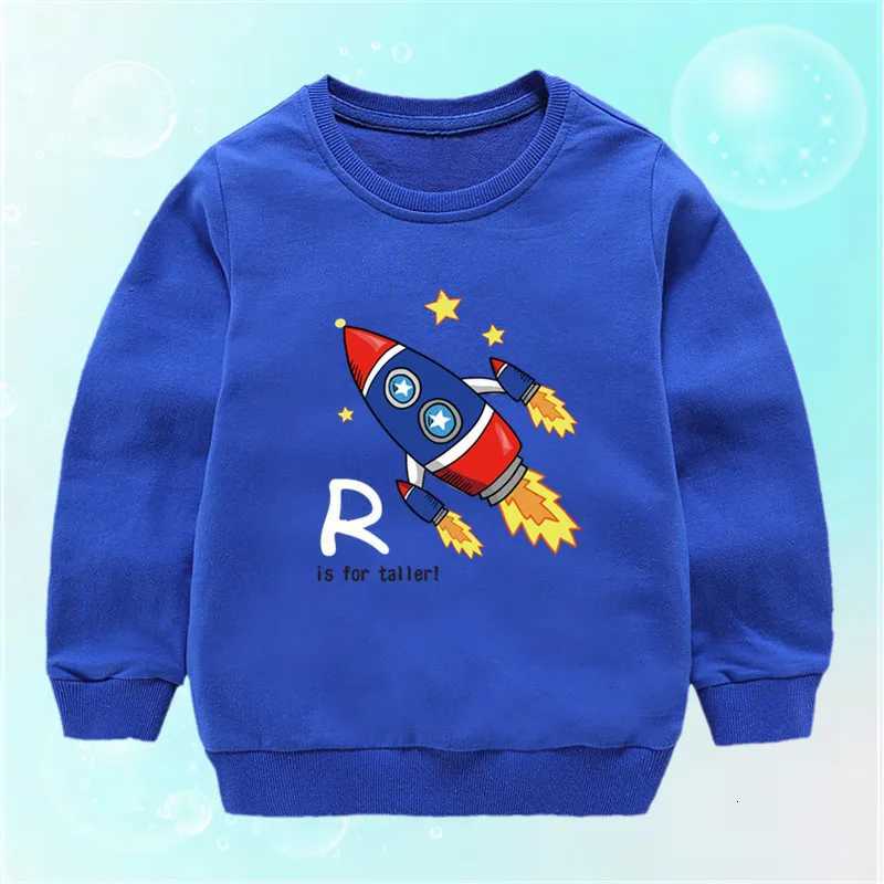 Kids Girls Clothes Autumn Sweatshirt Child Long Sleeved Pullover Top Spring Fashion Planet Rocket Pattern Boy ClothingT251030