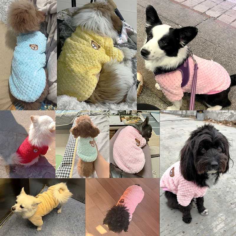 Winter Pet Dog Clothes Bear Print Dog Hoodie Soft Warm Puppy Sweatshirt Chihuahua French Bulldog Coat et Fashion Dog Costume C251030