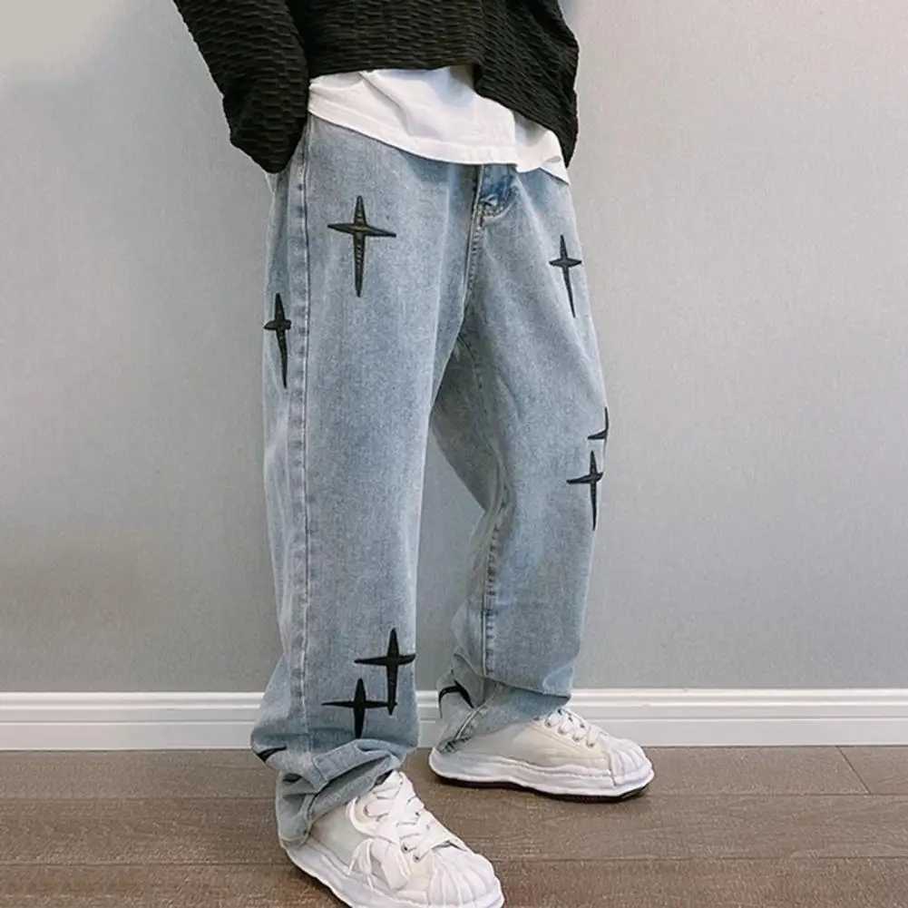 Wide Leg Cargo Pants 2023 Streetwear Baggy men Jeans Spring Autumn Men Korean Fashion Loose Straight Male Brand Clothing Black J251030