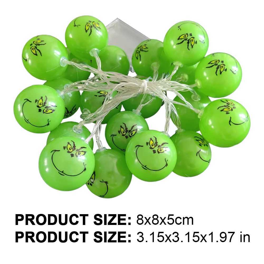 2024 Halloween Day Decoration Party String Lights Funny Green Balls Lights DIY Christmas Tree Decor Light Holiday Party Supplies C251030