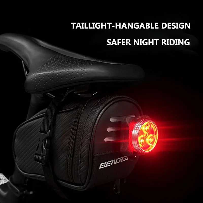 Waterproof Bicycle Saddle Bag Portable 1L MTB Rear Bag Reflective Bike Leather Storage Bag Bike Accessories H251029