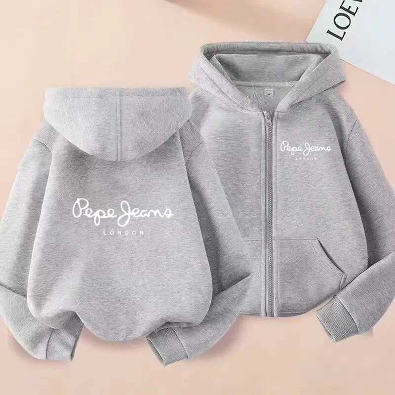 Childrens Black Sweatshirt Letter Zipper Style Long Sleeve Hoodies Girls Boy Top 312Yrs Casual Fashion Sports Charming ClothesT251030
