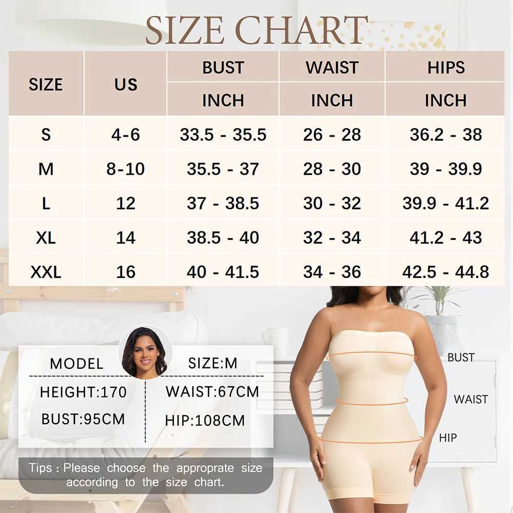Women Strapless Shapewear Bodysuits Tummy Control Butt Lifter Body Shaper Waist Sculpting Underwear Shape wear L251030