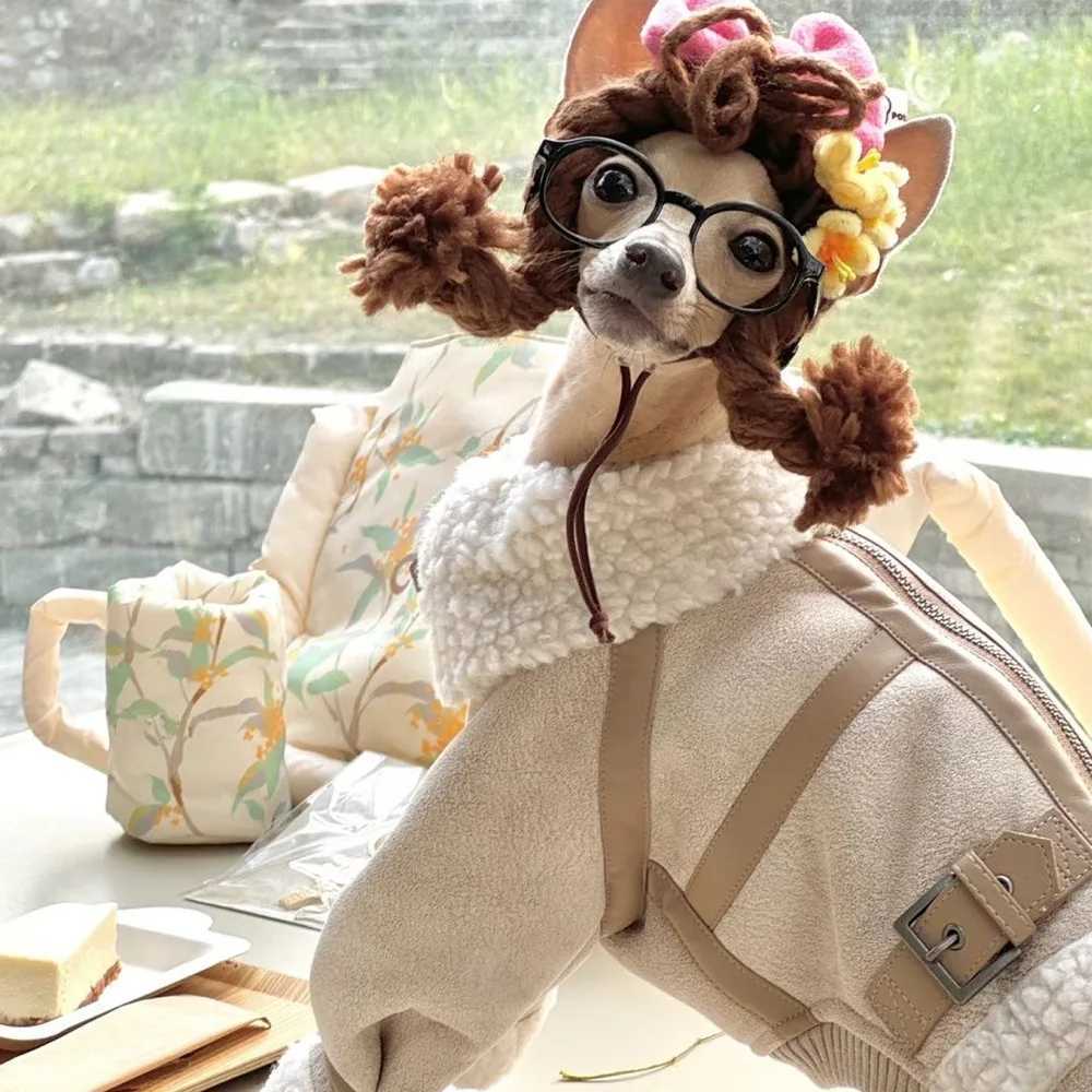 Winter et For Little Greyhound Fleece Khaki Sweatshirt for Small Mid Whippet Dogs 4legged Warm Coat for Terrier C251030