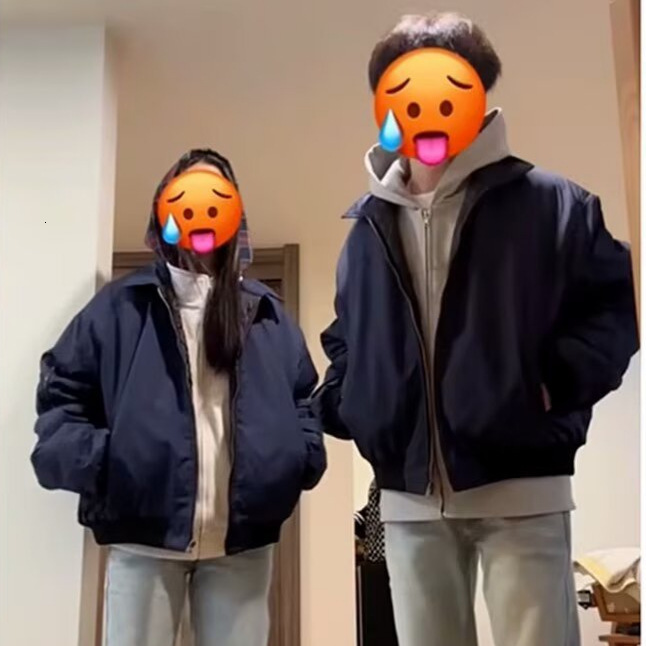 Navy Blue Flight Jacket For Men And Women Spring And Autumn American Style Trendy Brand Designer Jacket Couple Jacket Workwear Turn-down Collar Baseba